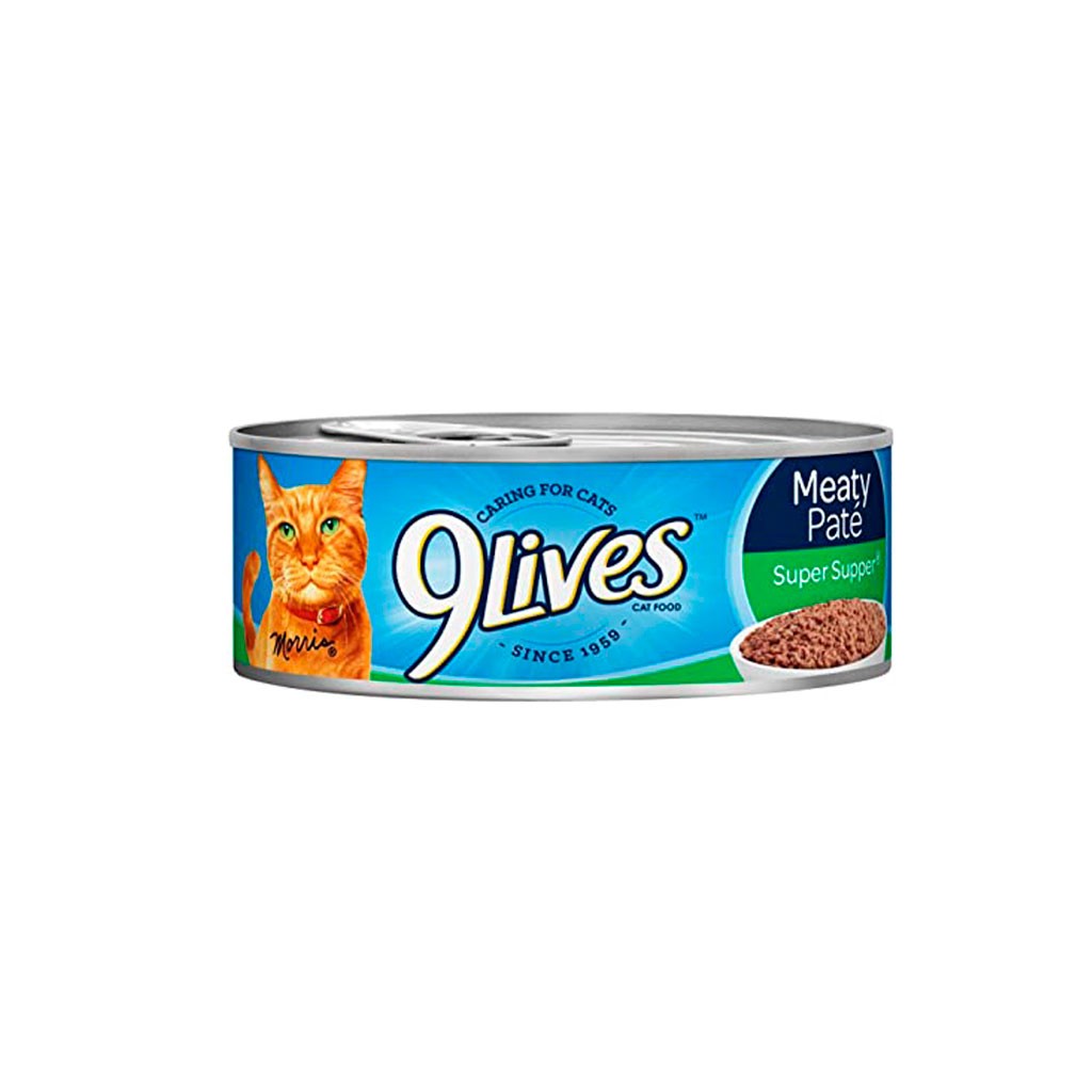 LATA DE COMIDA PARA GATO 9 LIVES SUPER CENA 5.5ONZAS