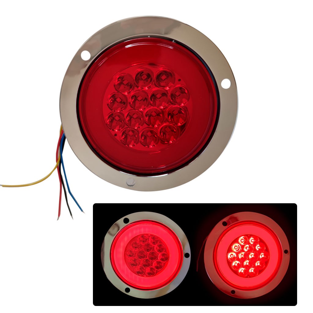 LAMPARA ROJA 14 LED ORILLA PARA BUS A/B/FIJA/FLASH 14 CM