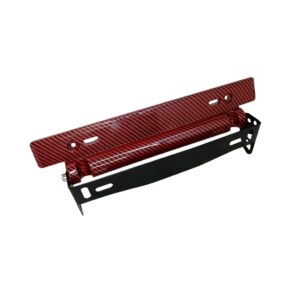 PORTA PLACA  AJUSTABE CARBON ROJO OSCURO