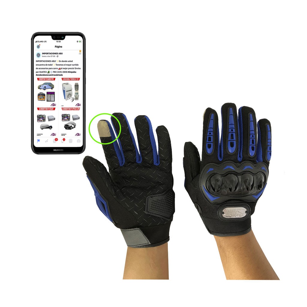 GUANTES P/MOTORISTA TOUCH SC-06 M/L/XL AZUL