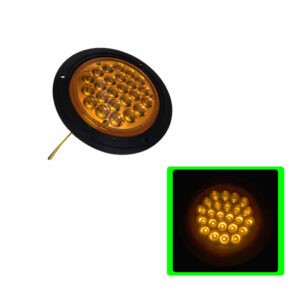 LAMPARA  REDONDA 4" 24LED AMBAR  ARO BK DM-A-089