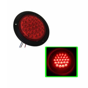 LAMPARA  REDONDA 4" 24LED ROJA  ARO BK DM-A-089
