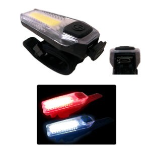 LUZ P/BICICLETA CON USB RECARGABLE ROJO/BLANCO 1608