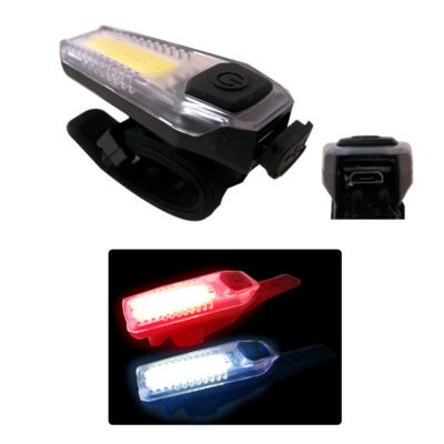 LUZ P/BICICLETA CON USB RECARGABLE ROJO/BLANCO 1608