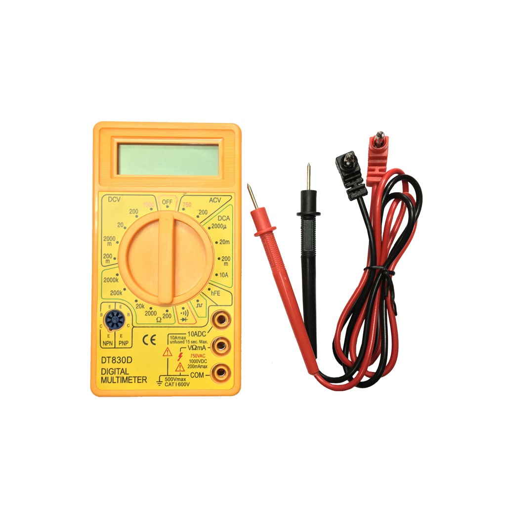MULTITESTER DIGITAL DT830B AMARILLO C/SONIDO