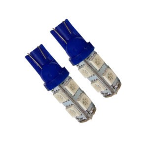 BOMBILLO 9 LED 2 PCS T10 5050-T10D AZUL