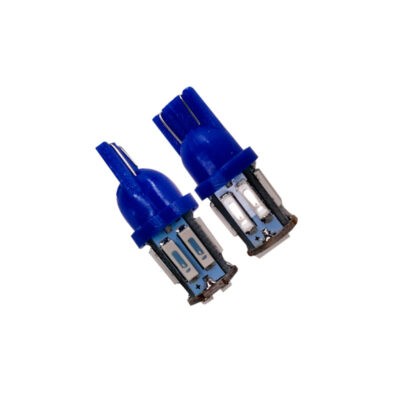 BOMBILLO 10 LED AZUL 2 PCS 7020-T10