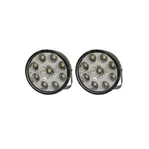 LAMPARA 9 LED P/CARRO FLASH REDONDA  2 PCS WD0103
