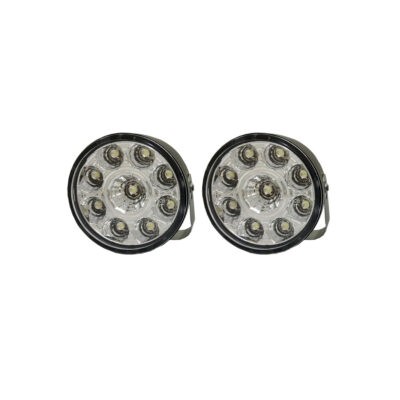 LAMPARA 9 LED P/CARRO FLASH REDONDA  2 PCS WD0103