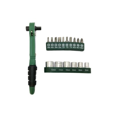 RATCHET 1/4 MINI C/SOCKET Y PUNTAS 17PCS GQ415