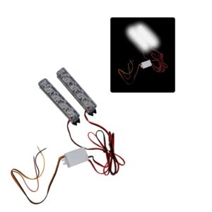 LAMPARA FLASHER  2PC 4 LED BLANCO 10X1.5CM