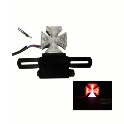PORTA PLACA MOTO CRUZ 5766-9 BLANCO ROJO