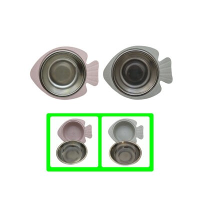 PLATO P/ MASCOTA MELAMINA Y ACERO INOX PEZ 7959-3