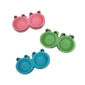 PLATO DOBLE P/MASCOTA RANA 005 34CM