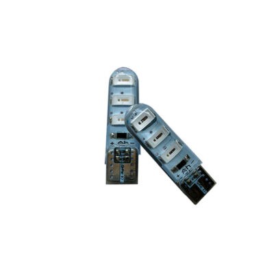 BOMBILLO 6 LED 2 PCS T10  5730-T10B AZUL FLASH