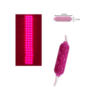 MODULO BOTONETA 3 LED 5.5X1.5CM ROSADO G0300C-25