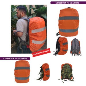 COBERTOR P/MOCHILA NARANJA M  40-60 LITROS REFLEC HQ-K109-M