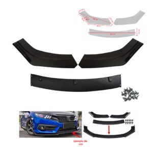 bumper spoiler negro mate 3 pcs