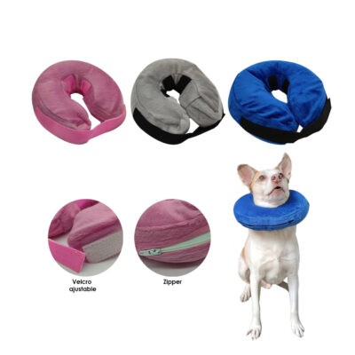 CUELLO ISABELINO INFLABLE M 25-36CM GRIS/ROS/AZ Q12-3