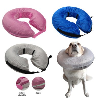 CUELLO ISABELINO INFLABLE XL 50-65CM GRIS/ROS/AZ Q12-5