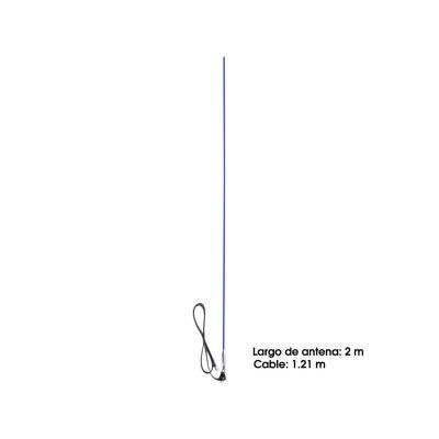 ANTENA P/BUS LATIGO FIBRA VIDRIO 6MM X 2 MTS AZUL TX0486-2MTS