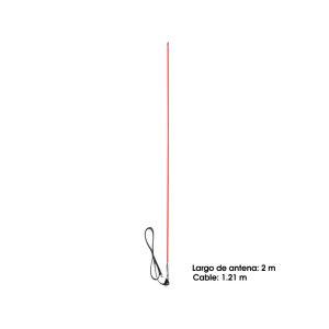 ANTENA P/BUS LATIGO FIBRA VIDRIO 6MM X 2 MTS ROJO TX0486-2MTS