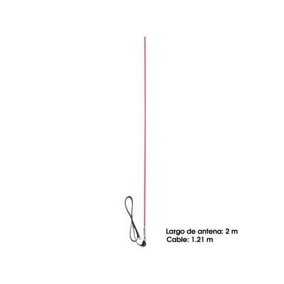 ANTENA P/BUS LATIGO FIBRA VIDRIO 6MM X 2 MTS ROJO TX0486-2MTS
