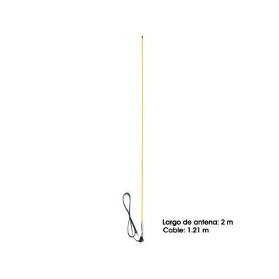ANTENA P/BUS LATIGO FIBRA VIDRIO 6MM X 2 MTS AMARILLO TX0486-2MTS