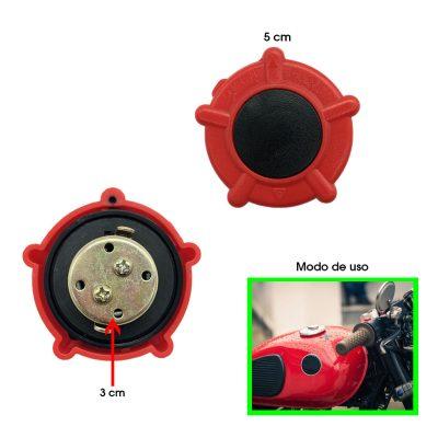 TAPON P/GASOLINA MOTO CG125 ROJO PLASTICO Y METAL