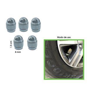 TAPONES P/VALVULA BALA SILVER  5 PCS HH-1