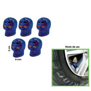 TAPONES P/VALVULA CALAVERA  AZUL 5 PCS HH-3