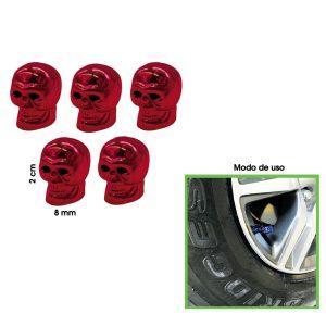 TAPONES P/VALVULA CALAVERA ROJO 5 PCS HH-3