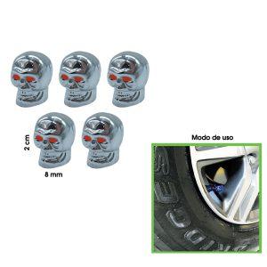 TAPONES P/VALVULA  CALAVERA SILVER 5 PCS HH-3