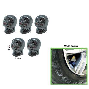 TAPONES P/VALVULA  CALAVERA TITANIUM  5 PCS HH-3
