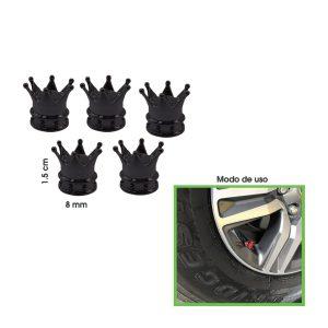 TAPONES P/VALVULA CORONA NEGRO 5 PCS HH-6