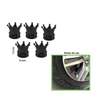 TAPONES P/VALVULA CORONA NEGRO 5 PCS HH-6