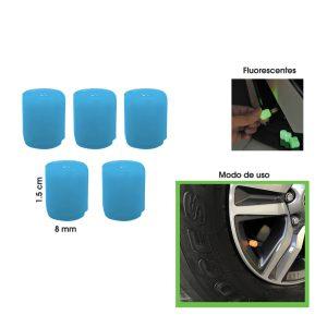 TAPONES P/VALVULA AZUL FLUORESCENTE 5 PCS HH-10