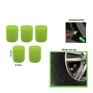 TAPONES P/VALVULA VERDE FLUORESCENTE 5 PCS HH-10