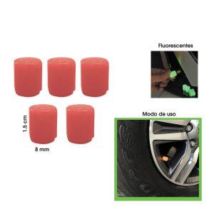 TAPONES P/VALVULA ROJO FLUORESCENTE 5 PCS HH-10