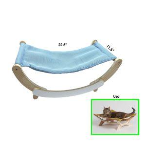 CAMA P/MASCOTA HAMACA MADERA AZUL  22.5X11.5PULGADAS