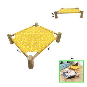 CAMA P/MASCOTA  MADERA  AMARILLO  20X17.5X4.5 PULGADAS