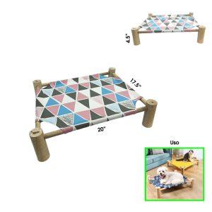 CAMA P/MASCOTA MADERA COLORES 20X17.5X4.5 PULGADAS