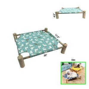 CAMA P/MASCOTA MADERA LLAMA 20X17.5X4.5 PULGADAS