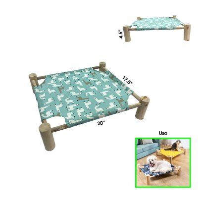 CAMA P/MASCOTA MADERA LLAMA 20X17.5X4.5 PULGADAS