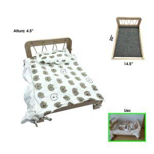 CAMA P/MASCOTA OSO 50X36.5X24CM