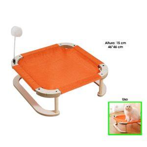 CAMA P/GATO ELEVADA DE MADERA 46X46X15CM