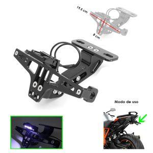 PORTA PLACA  AJUSTABE MOTO NEGRO C/LUZ SCL-2016090014