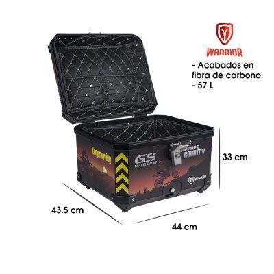 BAUL P/MOTO ABS 57 LITROS GRAFICOS RESPALDO Y FORRO
