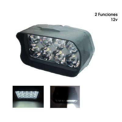 NEBLINERA BLANCA FIJA Y FLASHER 8 LED PLASTICA