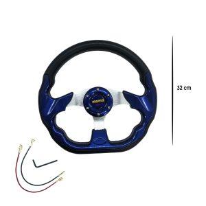 TIMON DEPORTIVO NEGRO AZUL 32CM 50MM MOMO SY-GZFXP0183